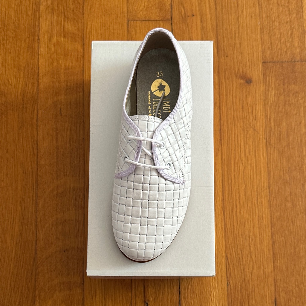 Brand New  European White Lmdi Stamped Lace Oxford